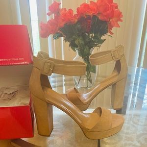 Tan high heels Worn once!!